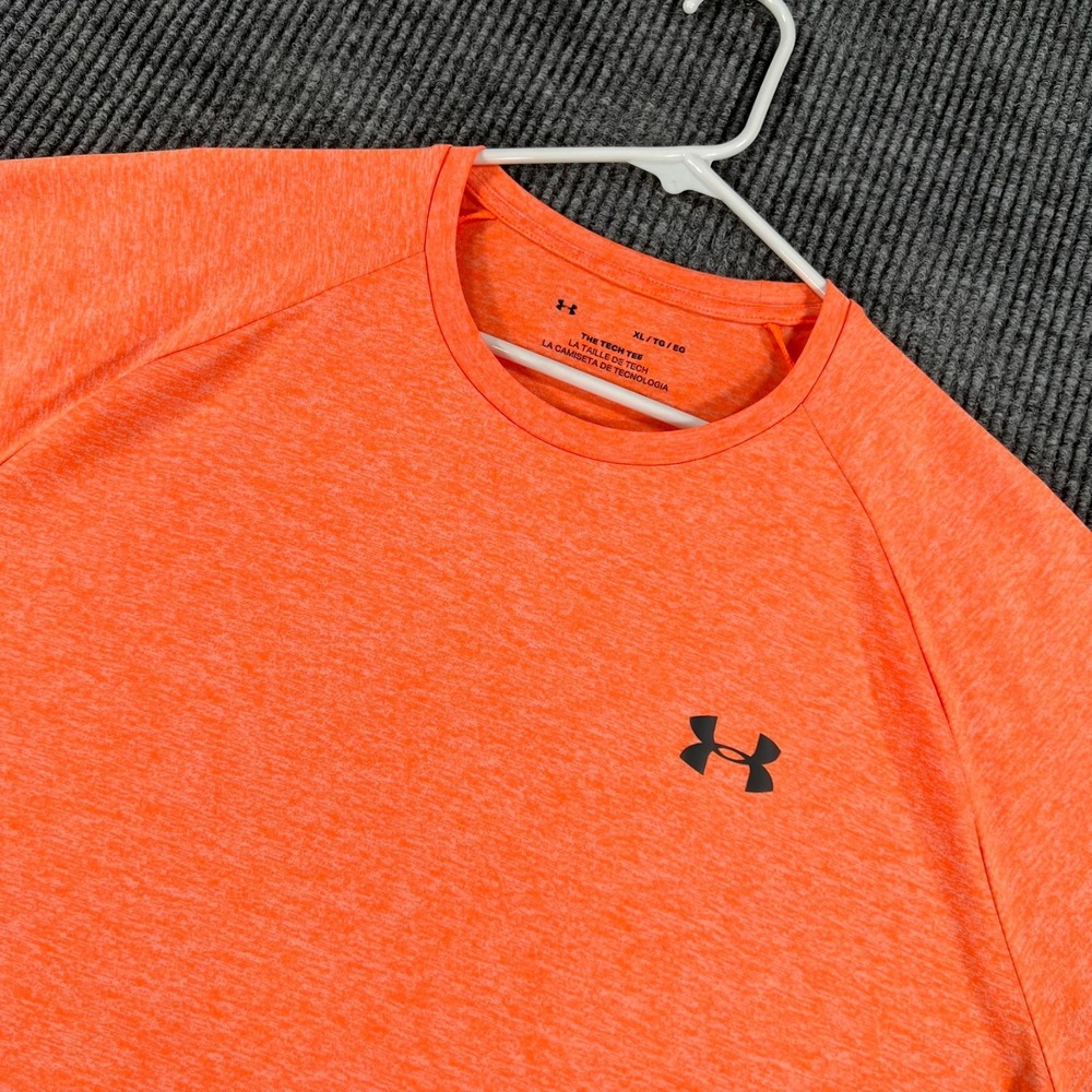 Under Armour Tech Tee Shirt Mens XL Extra Large Orange Short Sleeve Workout